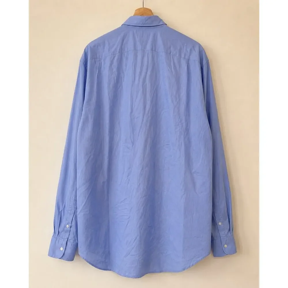 Polo Ralph Lauren 2XLT Tall Blue Hairline Stripe Cotton Button Up Shirt L/S Mens
